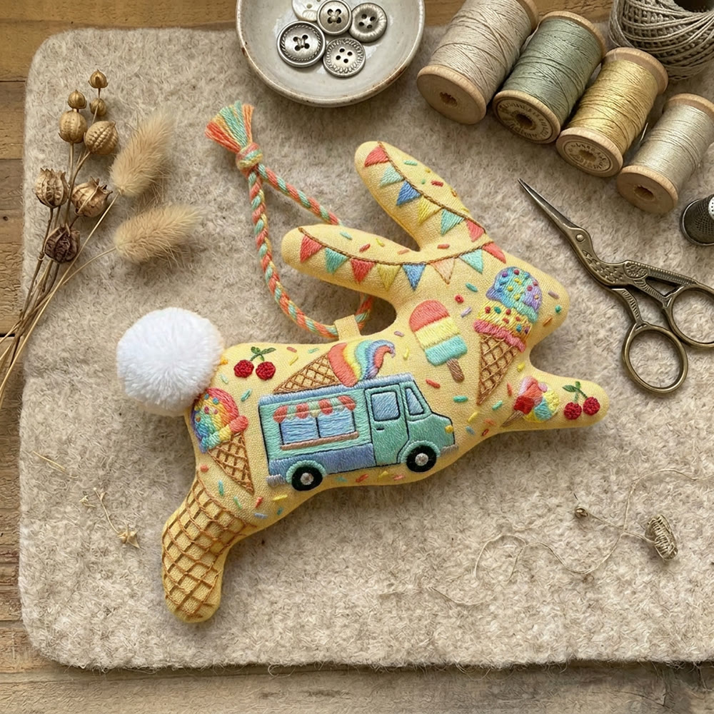 Rubbyoo Rabbit Embroidery Kit - Sugar Rush | Pastel Colors Needlework Kit | Cute Summer Party Gift For Kids - image 4