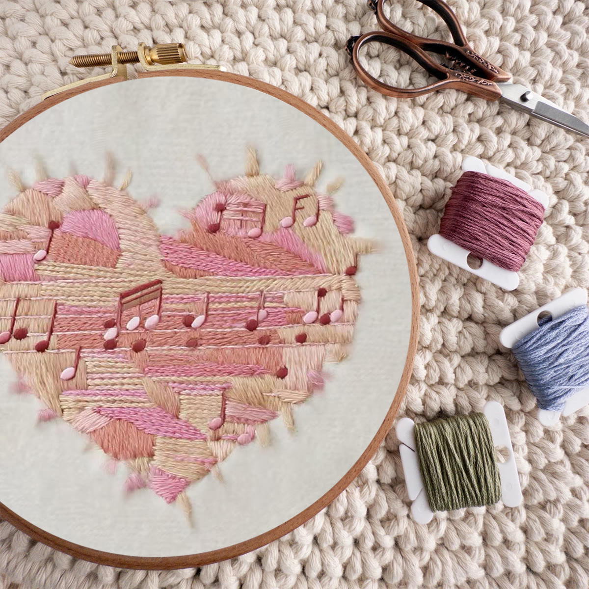 Rubbyoo Embroidery Kit - Valentine Heart | Handmade Gift For Lovers | Diy Desk Decor - image 7