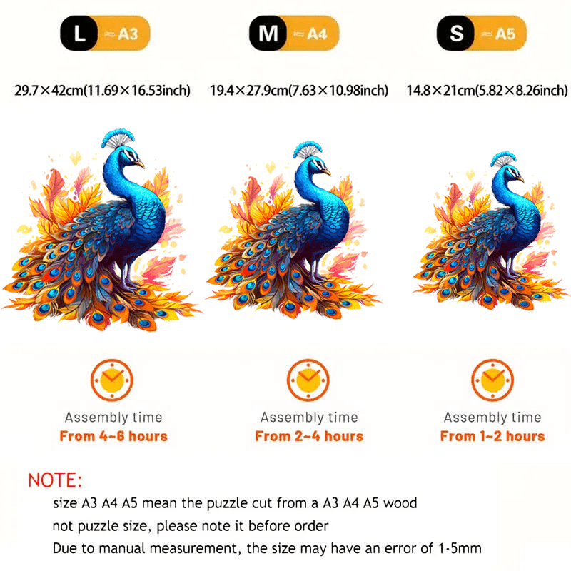 🔥Last Day 95% Off - Striking Peacock Wooden Jigsaw Puzzle