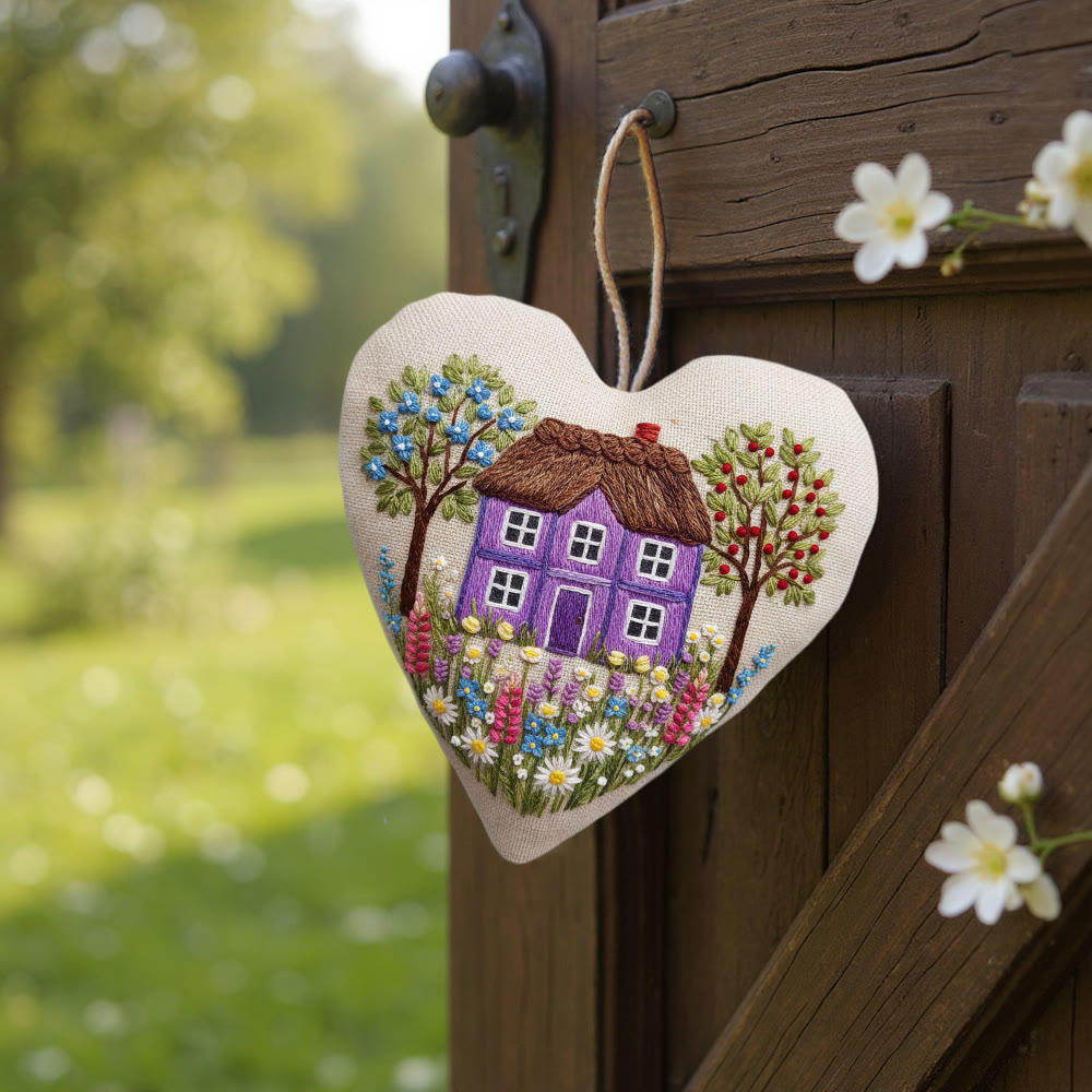 Rubbyoo Heart Embroidery Kit - Colorful Courtyard | Creative Stitch Craft | Perfect Wall Hanging  Art  - image 10