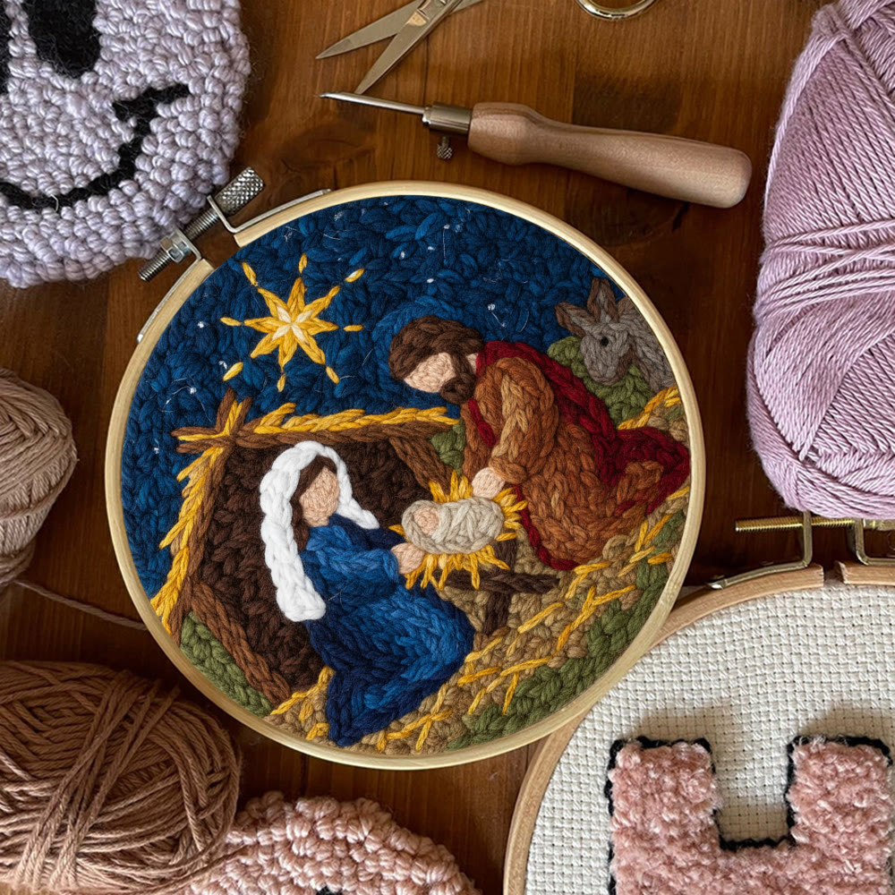 Christmas Nativity Scene  Punch Needle Kit - Religious Christmas Doormat | Handmade Needle Gift - image 9