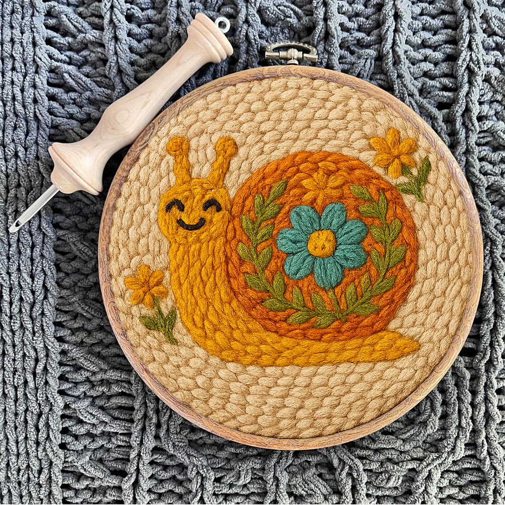 Smiling Snail Punch Needle Kit -  Diy Punch Needle Coaster | Cute Gift Ideas |  Easy Handmade Needlework - image 11