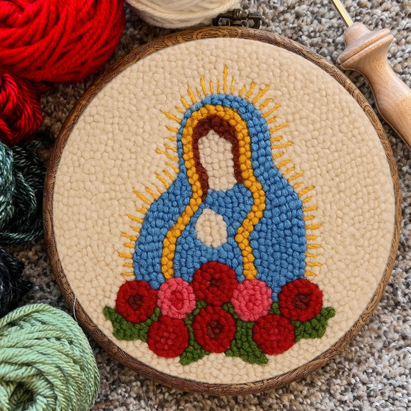  Our Lady Of Altagracia Punch Needle Kit - Handmade Stitch Art | Nice Wall Hanging Creation - image 12