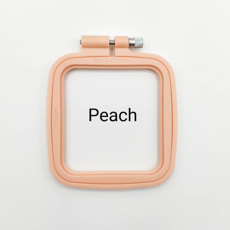 Small Square Embroidery Plastic Hoop - Diy Needle Artcraft Frame | Nice For Small Size Stitch Project  - Peach - 2pcs - image 6