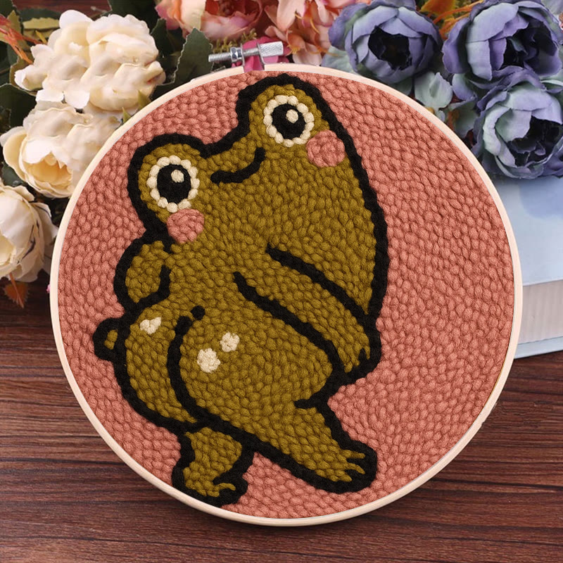  Cheeky Forg Punch Needle Kit - Cute Animal Decor | Handmade Art Craft  - image 6