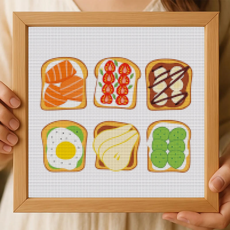 Cross Stitch Kit - Breakfast Toast | Kitchen Handmade Decor | Easy Needle Artwork  - image 5
