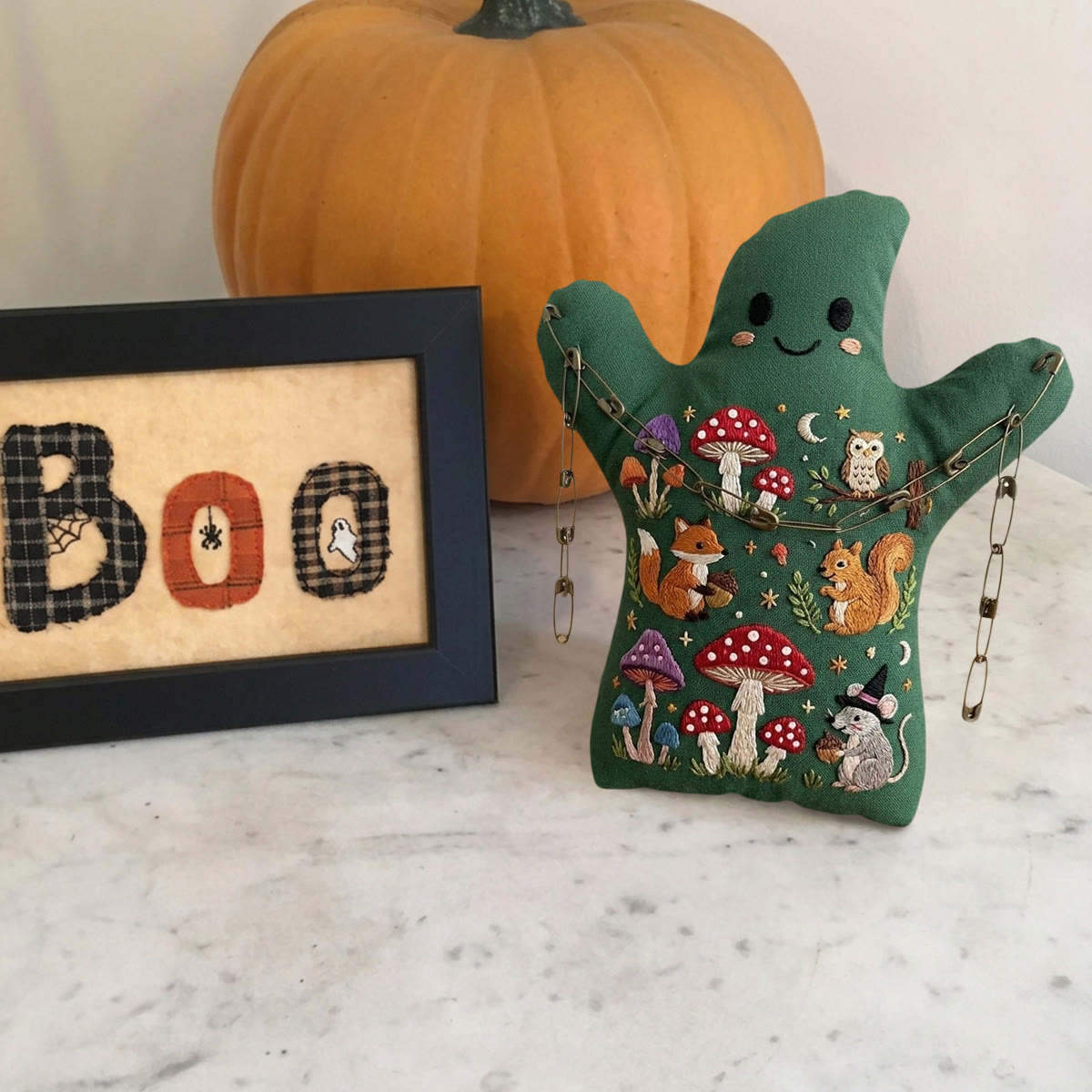 Rubbyoo Ghost Embroidery Kit - Cozy Woodland Club | Handmade Forest Animals Craft | Rustic Landscape Art Decor - image 6