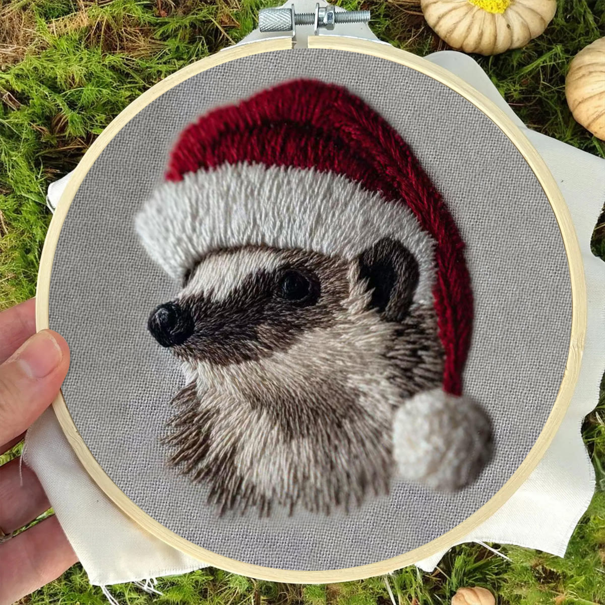 Rubbyoo Embroidery Kit - Holiday Hedgehog Design | Cozy Christmas Embroidery | Beginner Diy Project - image 8