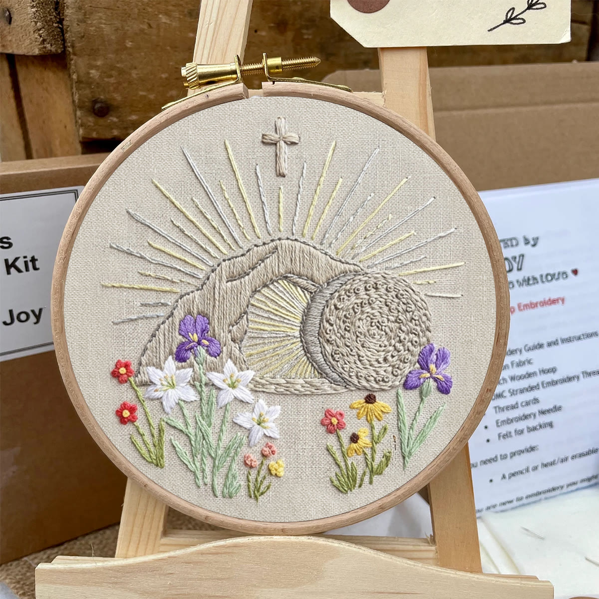 Rubbyoo Embroidery Kit - Floral Christian | Diy Easter Handicraft | Christian Needlework Gift - image 7