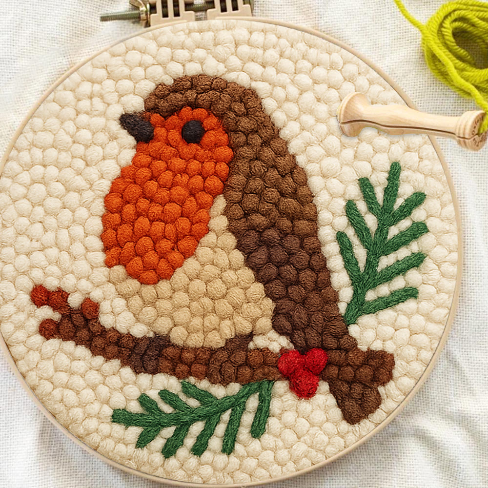 Branch-Perched Robin Punch Needle Kit – Delightful Decor Addition | Uncomplicated Handcraft Art - image 9