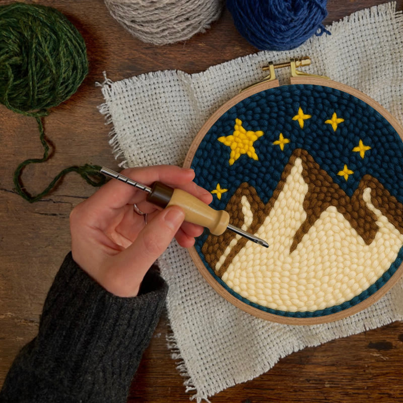 Desert Night Punch Needle Kit - Landscape needle artwork  | Beginner Friendly Craft - image 7