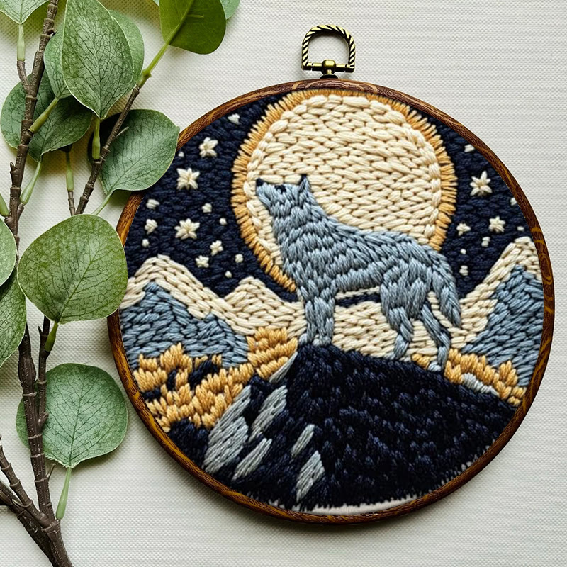 Wolf And Moon Punch Needle Kit - Unique Needle Artwork | Perfect Wall Hanging - image 8
