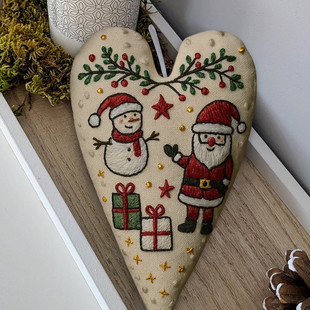 Rubbyoo Heart Embroidery Kit - Santa Snowman Christmas Scene | Festive Diy Decor | Creative Project Of Craft - image 7