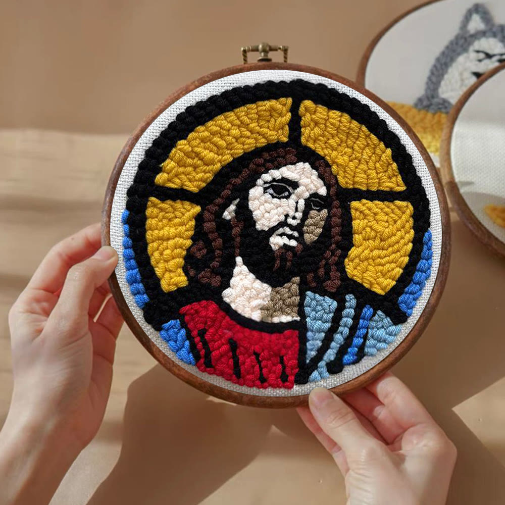 Jesus Christ Punch Needle Kit - Religious Wall Hanging |  Diy Handmade Craft - image 6