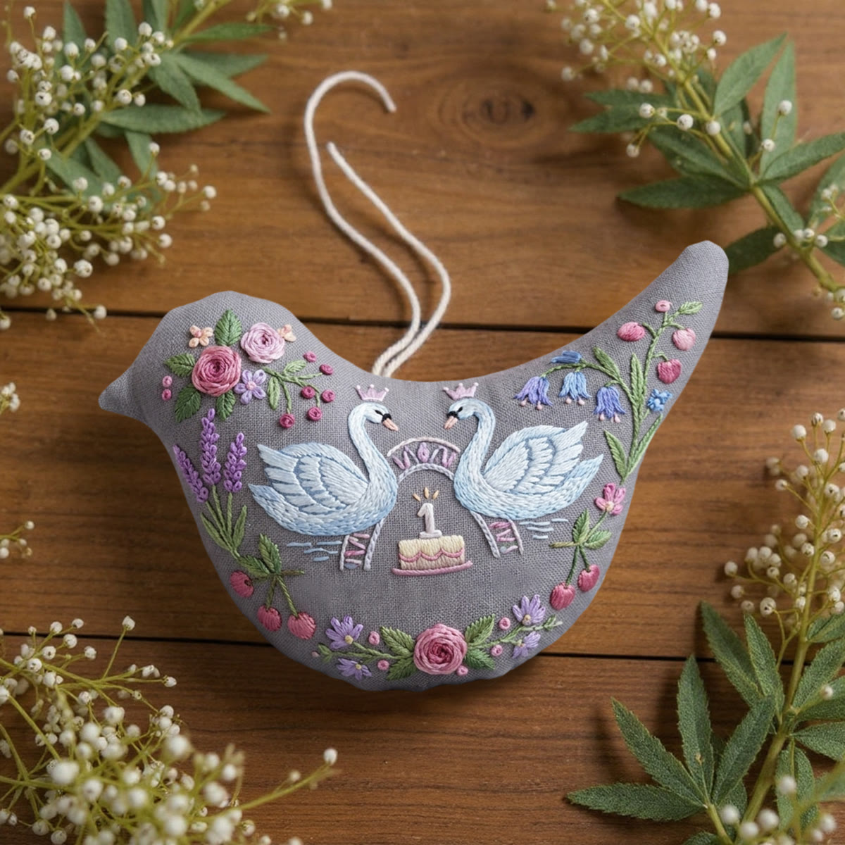 Rubbyoo Bird-shaped Embroidery Kit - Vintage Swan | Perfect Gift For Animal Lovers | Stylish Backpack Charm - image 6