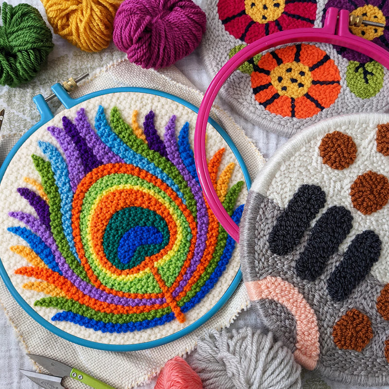 Peacock Feather Punch Needle Kit - Creative Yarn Art | Nice Hanging Ornament - image 10