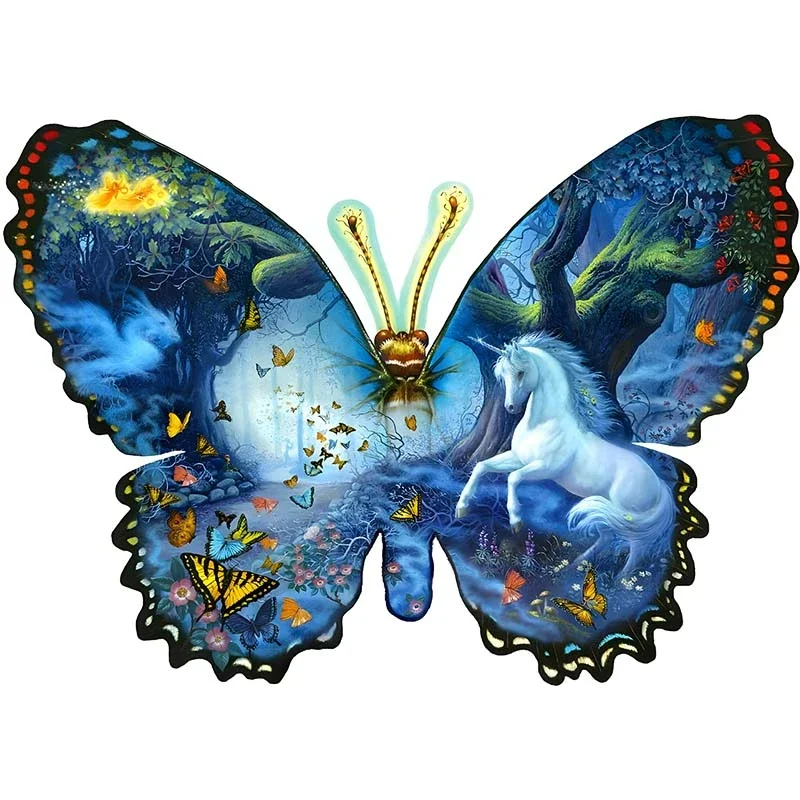 Butterfly and unicorn - Wooden Jigsaw Puzzles