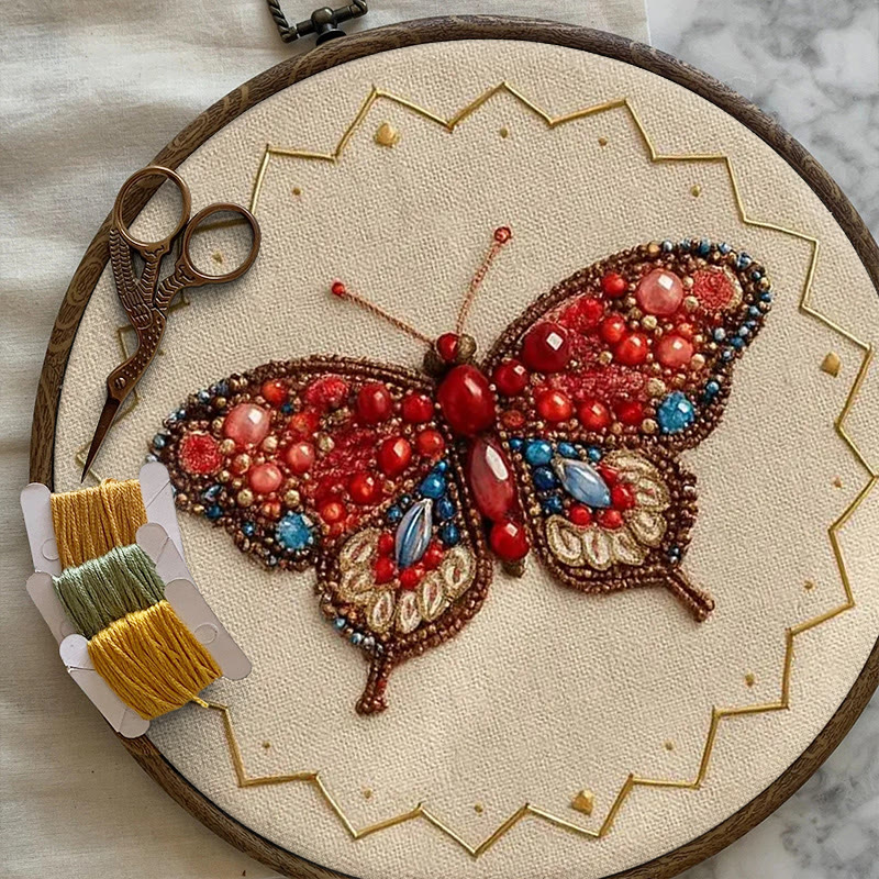 Rubbyoo Bead Embroidery Kit - Vibrant Butterfly | Diy Beginner Handicraft | Charming Home Decor - image 5
