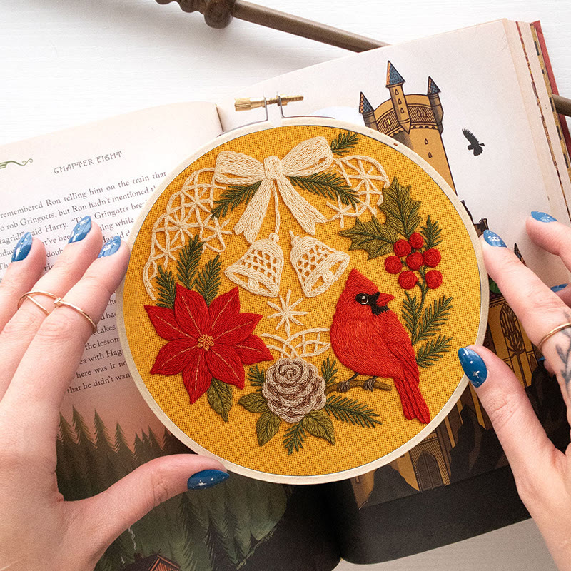 Rubbyoo Embroidery Kit - Christmas Celebration | Cardinal Bird Handicraft | Decorative Hoop Art - image 10