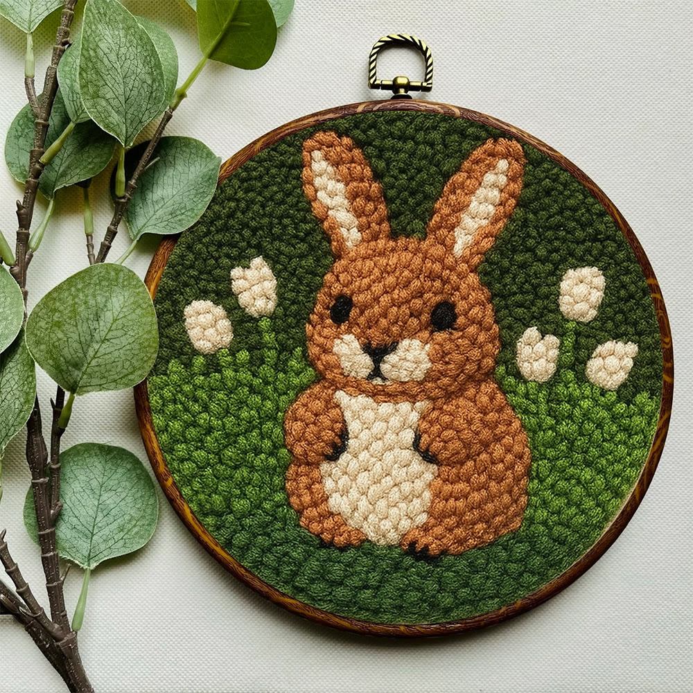 Adorable Bunny  Punch Needle Kit - Diy Christmas Craft | Perfect Birthday Handmade Gift  - image 9