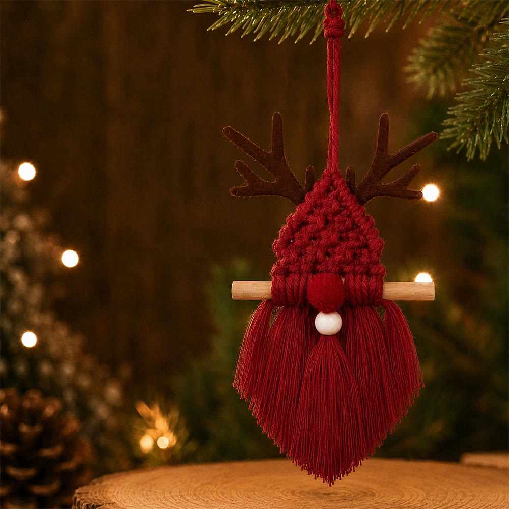Rubbyoo Faceless Santa Hanging – Woven Tassel Accent For Xmas Tree | Cozy Festive Home Decorations - Red - image 2