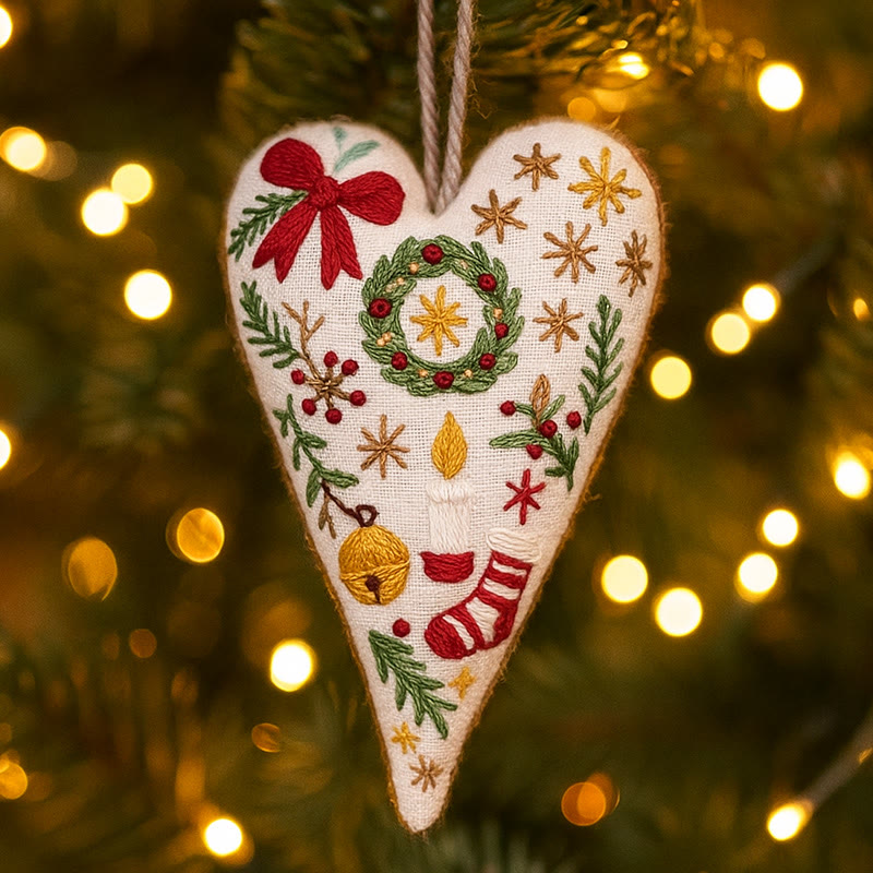 Rubbyoo Heart Embroidery Kit - Christmas Wreath | Personalized Hanging Decor | Unique Needle Craft - image 6