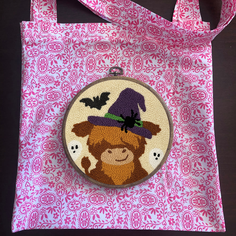 Wizard Cow Punch Needle Kit - Spooky Handmade Decoration | Personalized Animal Craft - image 11