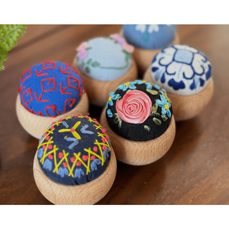 Wooden Embroidery Pin Cushion Pin Keeper - image 6
