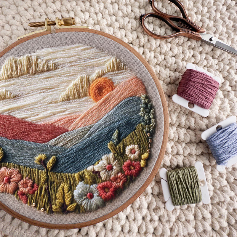 Rubbyoo Embroidery Kit - Charming Mountain | Unique Housewarming Gifts | Perfect For Desk Decor - image 5