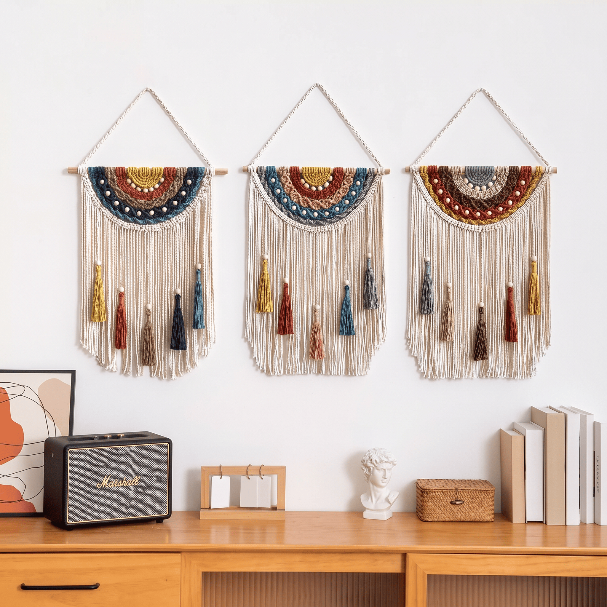 Rubbyoo Colorful Boho Wall Hanging - Macrame Woven Tassel Doorway Decor | Vibrant Timeless Room Display - image 1