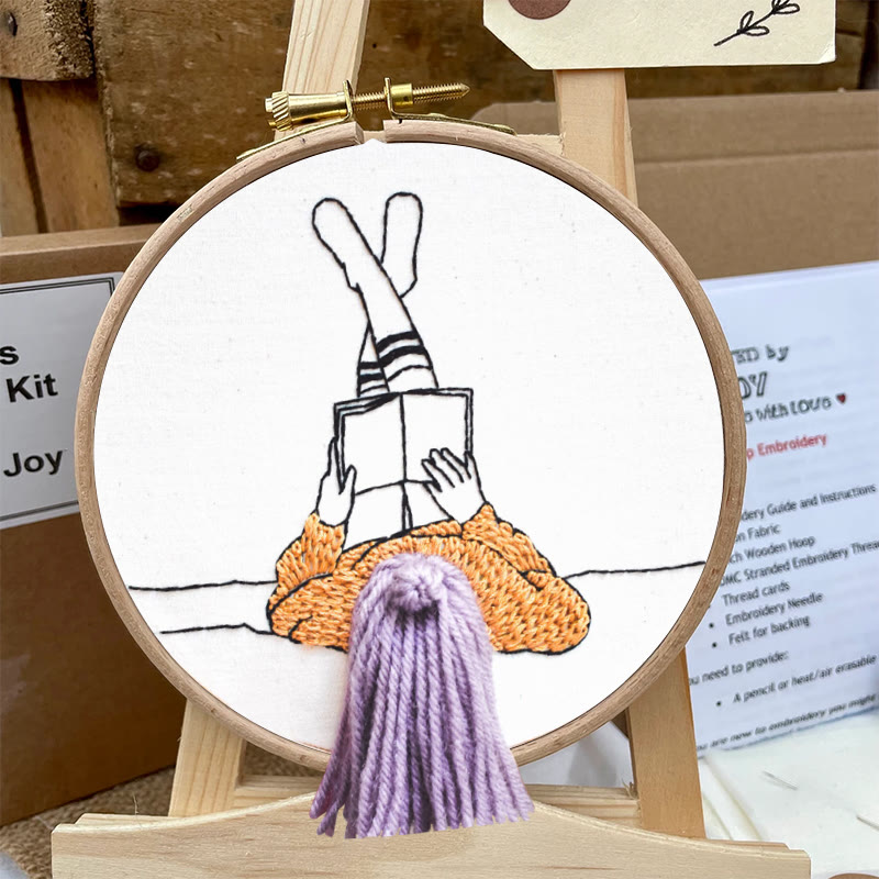 Rubbyoo Embroidery Kit - Reading Girl  | Creative Home Ornament | 3d Handmade Craft - image 6