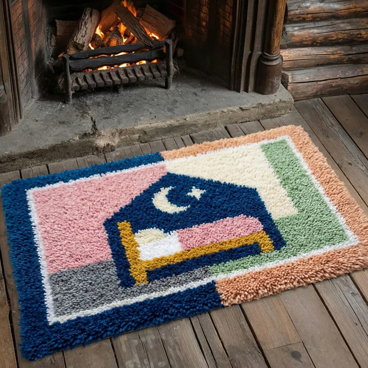 Rubbyoo Latch Hook Rug Kit - Sleeping Time | Diy Bedroom Mat | Nice Homewarming Gift - image 4