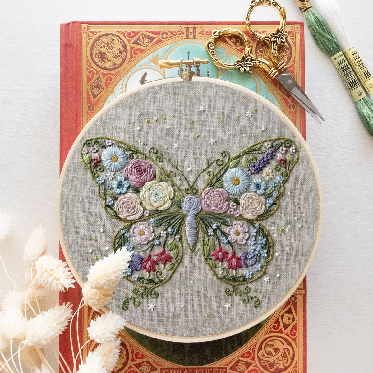 Rubbyoo Embroidery Kit - Butterfly In Bloom | Unique Handmade Collection | Floral Insect Hoop Art - image 10