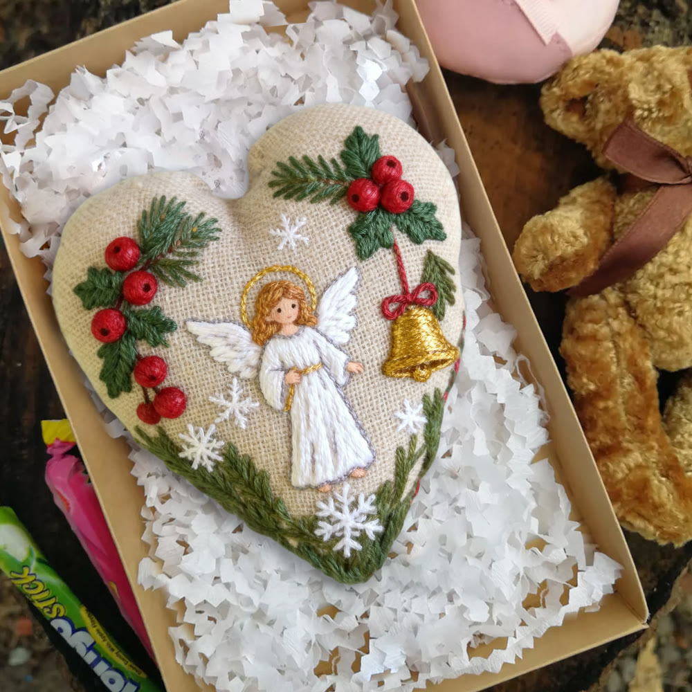Rubbyoo Heart Embroidery Kit - Angel Blessing  |  Handmade Christmas Collection | Home Hanging Craft  - image 4