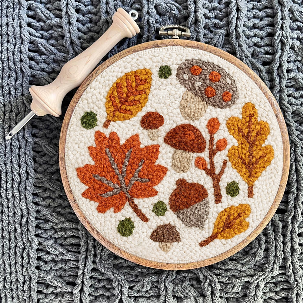 Autumn Leaves Punch Needle Kit - Diy Wall Hanging | Seasonal Needle Artwork - image 7