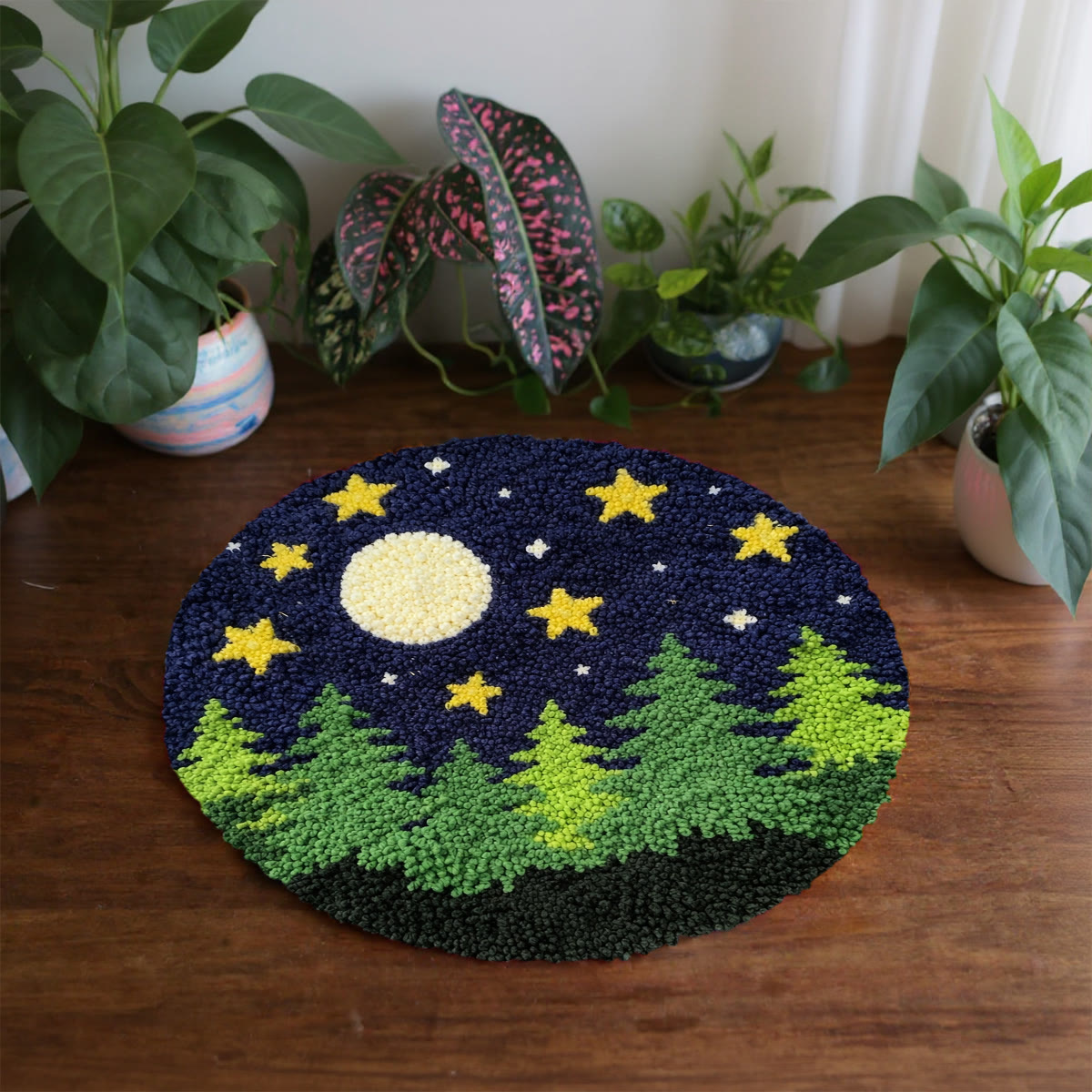 Rubbyoo Latch Hook Rug Kit - Good Night | Bedroom Tufted  Rug | Diy Handmade Craft - image 5