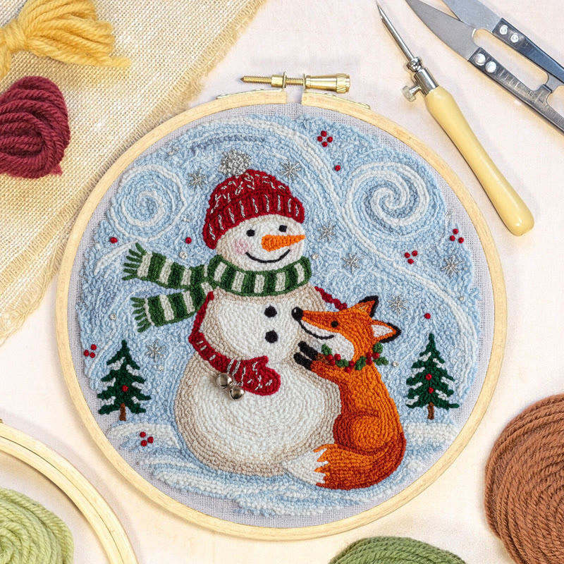 Christmas Forest Punch Needle Kit - Winter Animal Art | Nice Holiday Decor - image 7