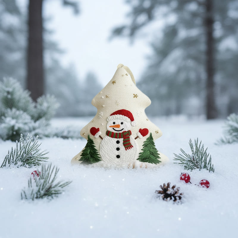 Rubbyoo Tree-shaped Embroidery Kit - Snowman Tree Charm | Festive Handmade | Charming Holiday Gift - image 10