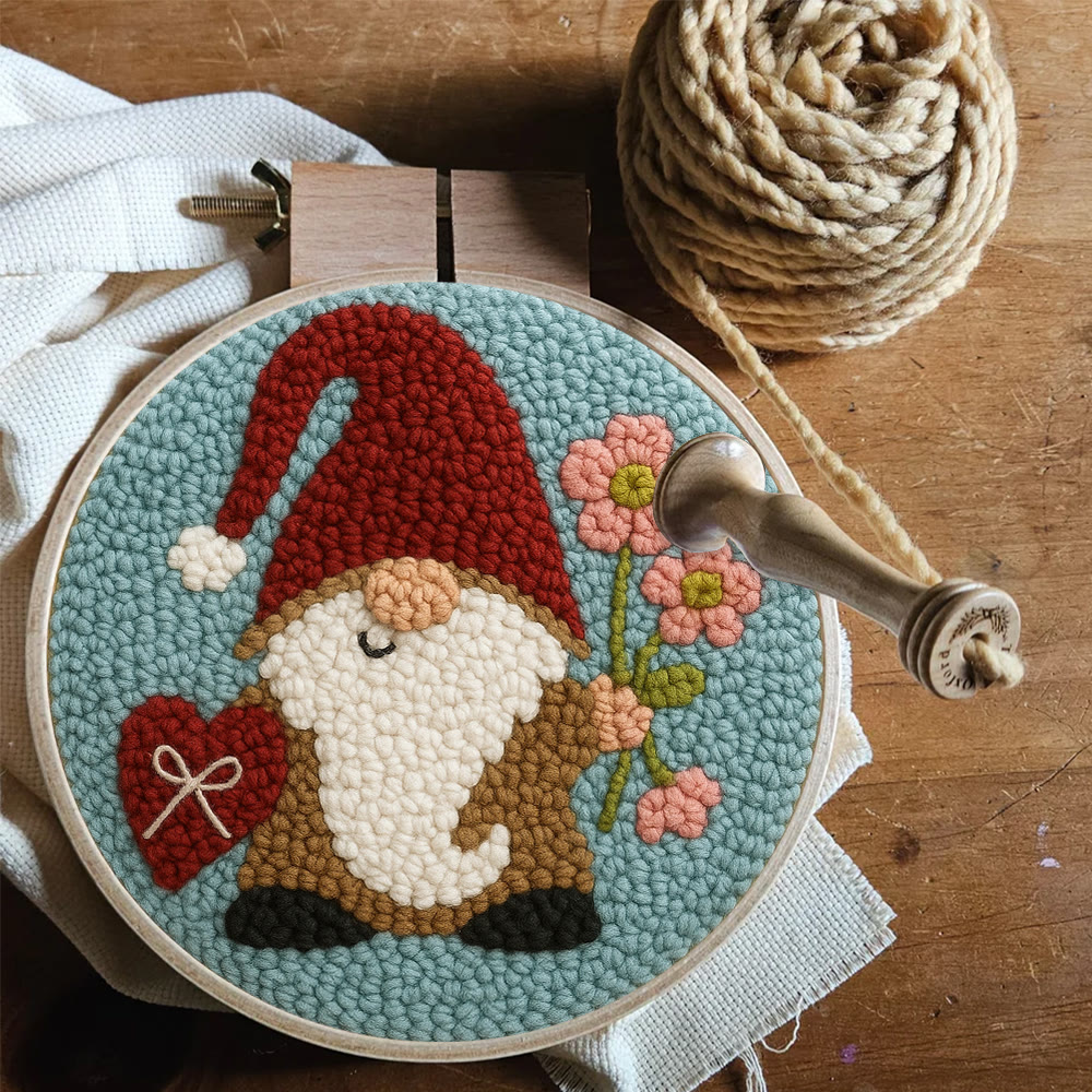 Heart and Flower Themed Gnome Punch Needle Kit – Romantic Gifting Top Pick | Warm Decorative Accent - image 9