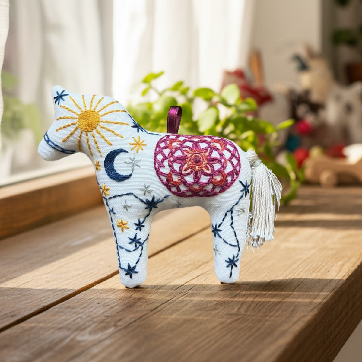 Rubbyoo Horse Embroidery Kit - Celestial Moon And Sun | Unique Hanging Decor | Nice Gift Idea - image 7