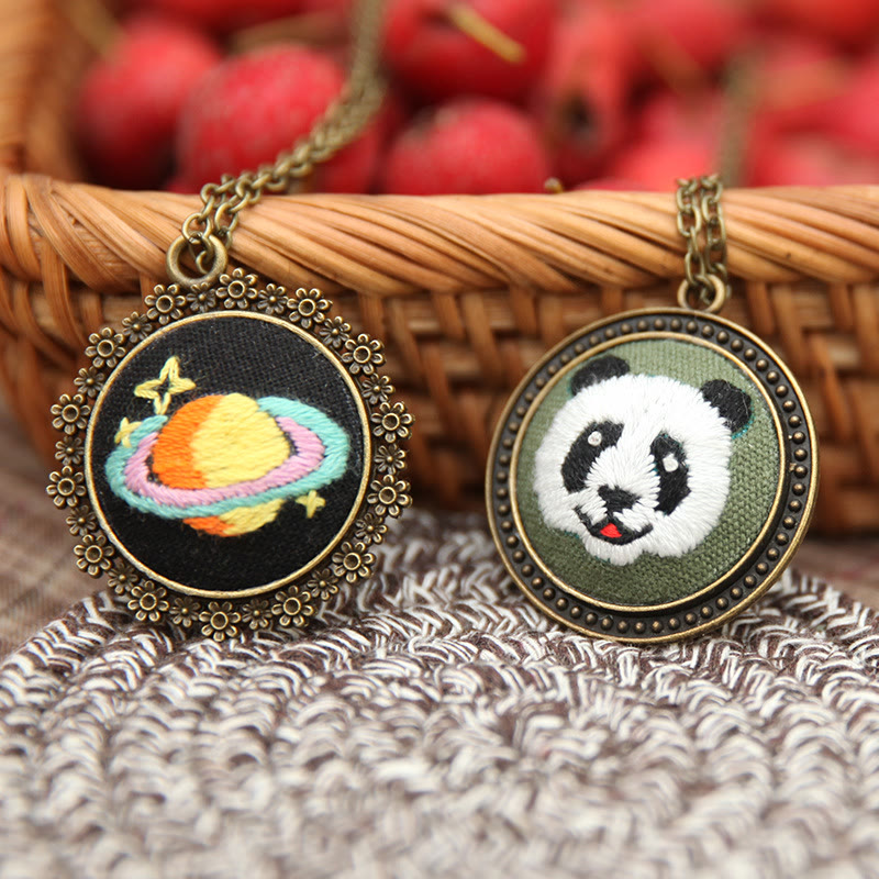 Embroidery Landscape Necklace Kits | Diy Backpack Pendant | Unique Birthday Gifts - image 3
