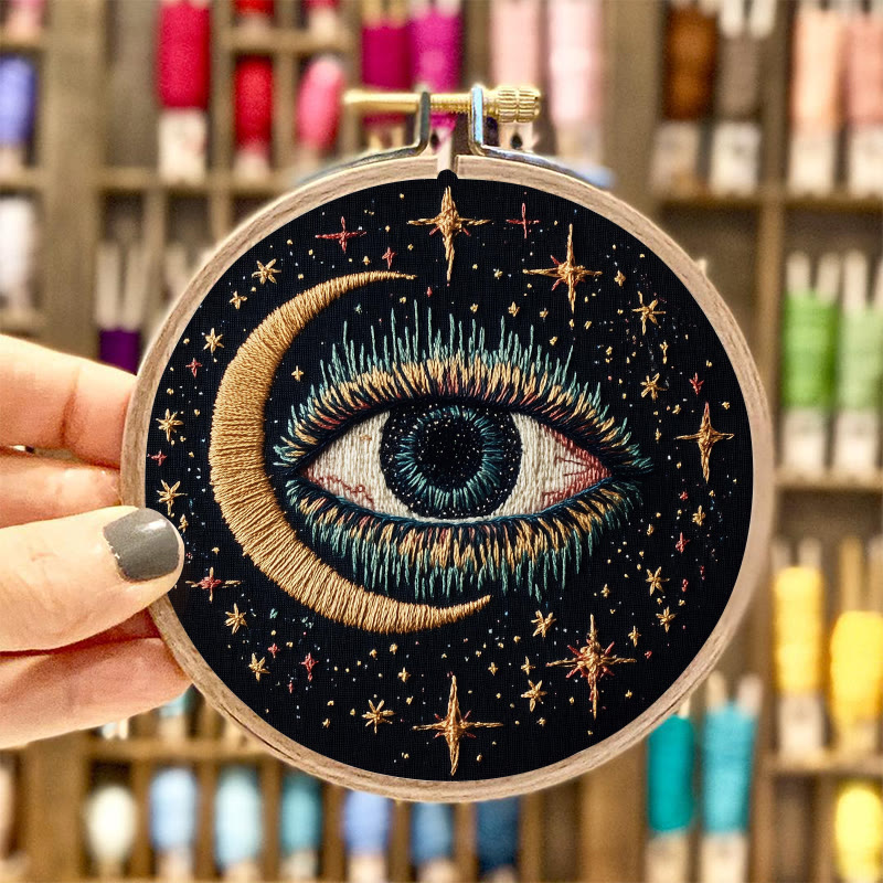 Rubbyoo Embroidery Kit - Witchy Eye | Celestial Decorative Craft | Gothic Needle Artwork - image 8