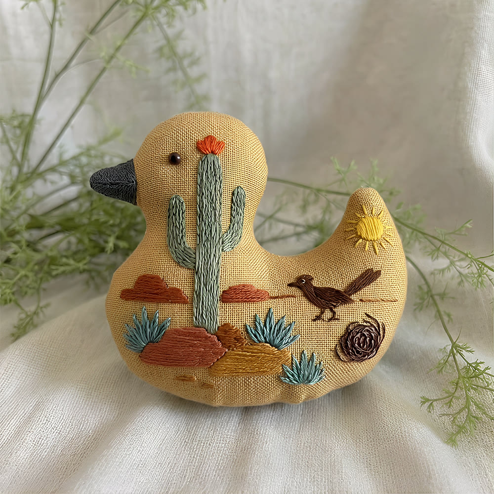 Rubbyoo Duck Embroidery Kit - Desert Scenery | Diy Sewing Toy | Adorable Handmade Ornament - image 4