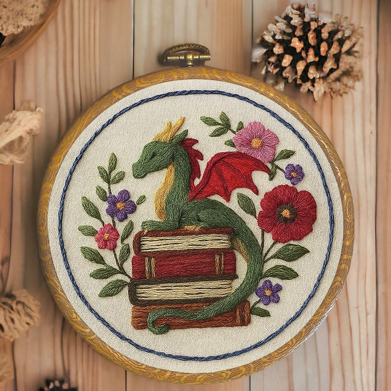 Rubbyoo Embroidery Kit - Fantasy Floral Dragon | Unique Animal Handicraft | Nice For Room Decor - image 5