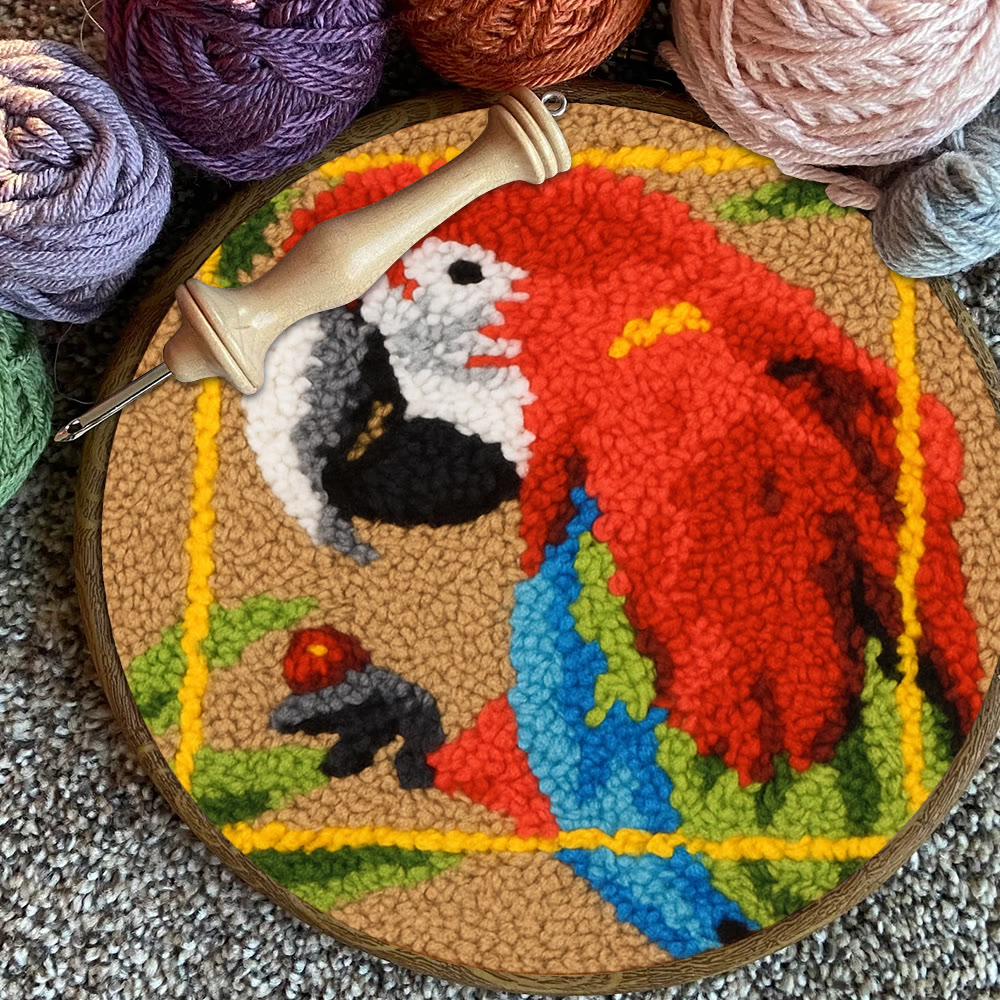 Scarlet Macaw Punch Needle Kit - Artisan-crafted Art | Tropical-themed For Diy Enthusiasts - image 10