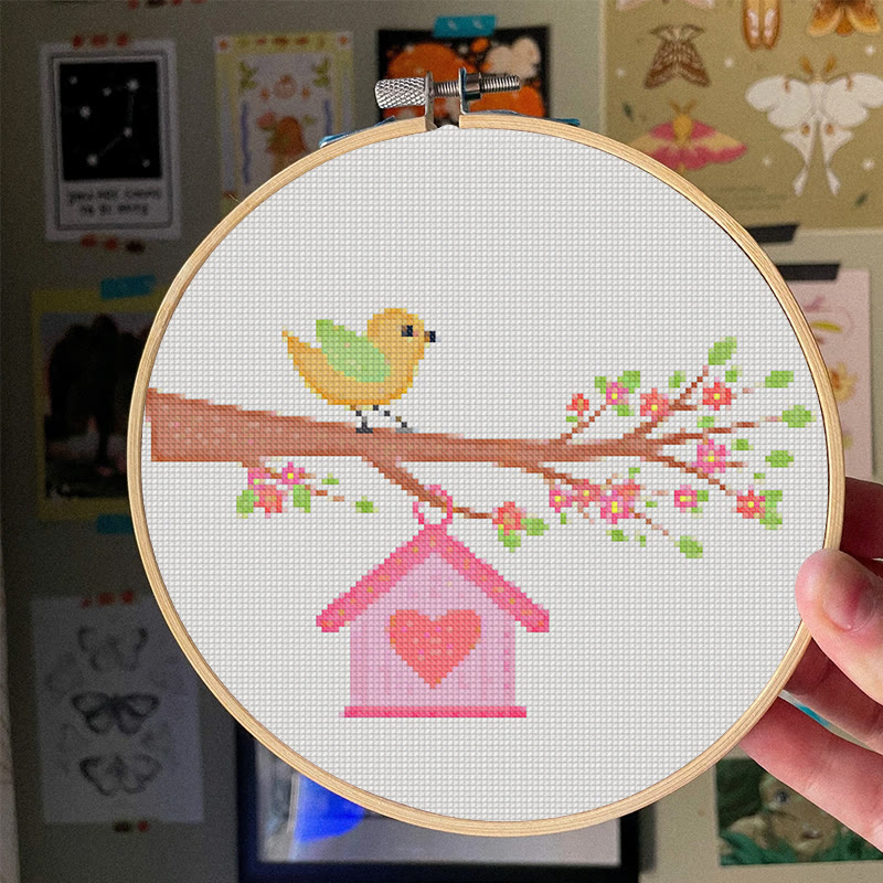  Cross Stitch Kit - Little Bird On A Branch | Creative Wall Decoration | Unique Stitch Artwork - image 4