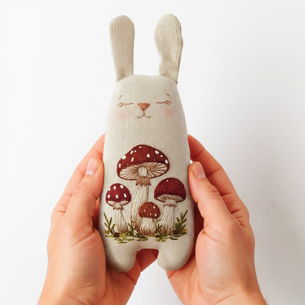 Rubbyoo Bunny Toy Embroidery Kit - Red Mushroom Cluster | Beginner-friendly Craft | Adorable Nursery Accent - image 3