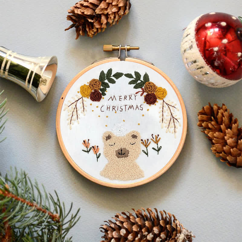 Rubbyoo Embroidery Kit - Cute Christmas Bear Gift   - image 5