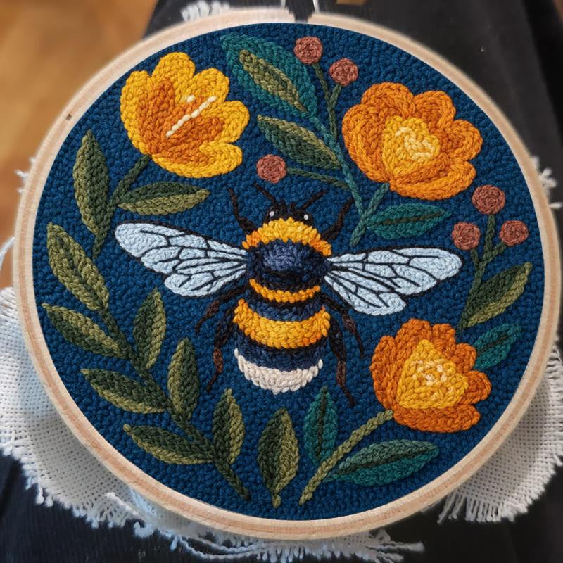 Bumblebee And Orange Blossom Punch Needle Kit – Entry-Level Handmade Craft | Top Gifting Option - image 7