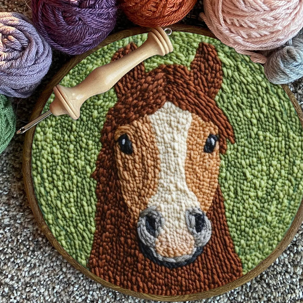 Brown Pony Punch Needle Kit - Lovely Animal Handicraft | Creative Festival Gift  - image 8